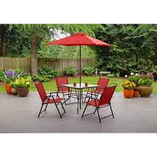 Maybe you would like to learn more about one of these? Mainstays Albany Lane 6 Piece Outdoor Patio Dining Set Red Walmart Com Walmart Com