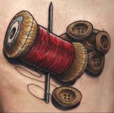 Embroidery tattoos feature two predominant methods that are inspired by the ancient practice: 52 Latest Sewing Tattoos Collection