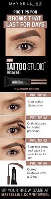 Tattoo Studio Waterproof Eyebrow Gel Creates Fuller Looking Definition That Last For Days Fill And Color Your Eye Gel Eyebrow Makeup Waterproof Eyebrow Makeup