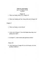 Disney based this movie on the book by louis sachar. English Worksheets Quiz On Holes By Louis Sachar