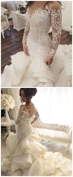 Vestido De Noiva Vintage Wedding Dresses With Sheer Long Sleeves Mermaid Appliques Lace Tulle Vestido Longo Bridal Dresses Wedding Dresses Vintage Bridal Gowns