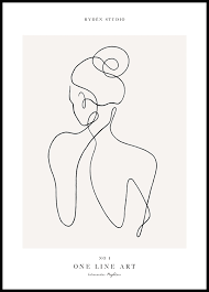 Displaced native old english cræft. One Line Art No 1 Poster Abstrakte Kunstposter Posterstore De