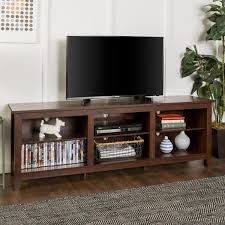 Encompass has a large variety of tv stand replacement parts and accessories. Walker Edison Furniture Company Walker Edison 70 In Traditional Brown Mdf Tv Stand 70 In With Adjustable Shelves Hd70csptb The Home Depot