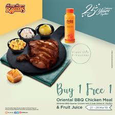 Kenny rogers & the first edition 1967 songbook sheet music song book. Kenny Rogers Roasters Buy 1 Free 1 Oriental Bbq Chicken Meal Fruit Juice Harbour Mall Sandakan
