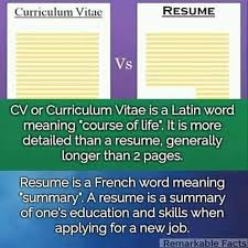 How to use curriculum vitae in a sentence. Nam Recruitment Difference Between Cv Vs Resume Facebook