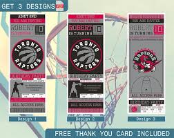 As the raptors ready themselves for game 5 of the nba finals monday against the golden state as of saturday afternoon, the cheapest tickets for game 5 in toronto on monday are going for $3. Toronto Raptors Birthday Invitation Printable Ticket Party Invitation Basketball Pers Birthday Invitations Ticket Party Invitations Basketball Theme Birthday