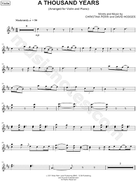 Christina Perri A Thousand Years Violin Sheet Music Violin Solo In D Major Transposable Download Print Violin Sheet Music Cello Sheet Music Flute Sheet Music