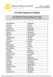 50 States 50 Capitals Song With Free Worksheets And