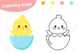 These are suitable for toddlers, preschool, kindergarten. Easter Coloring Page Cute Cartoon Kawaii Chick In Egg Educational Game For Preschool Kids Vector Illustration Royalty Free Cliparts Vectors And Stock Illustration Image 118068655