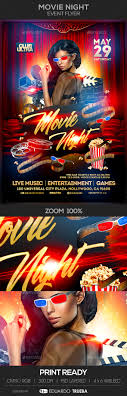 Christmas movie night facebook cover, grinch hand, gizmo gremlins head on red background. Award Show Flyer Graphics Designs Templates From Graphicriver