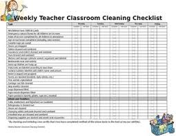 Weekly Classroom Cleaning Checklist Cleaning Checklist Classroom Checklist Classroom