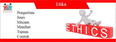 Ethikos, berarti timbul dari kebiasaan) adalah sesuatu di mana dan bagaimana cabang utama filsafat yang mempelajari nilai atau kualitas yang menjadi studi mengenai standar dan penilaian moral. Etika Pengertian Jenis Macam Manfaat Tujuan Contoh