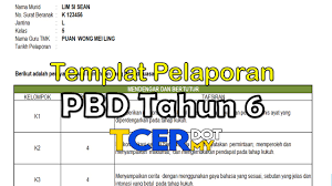 Epısod 6:2019 temu murnı (pbd) tahun 1. Templat Pelaporan Pbd Tahun 6 Tcer My