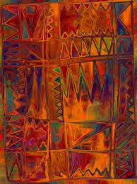 Hand Made Panel Fall Geometric Fiber Art Mixed Media Fabric Mythical Fiber Art Quilts Purple Art Abstract Art Quilts