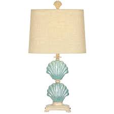 Blue Clam Shell Table Lamp 60 Liked On Polyvore Featuring Home Lighting Table Lamps Oval Shades Oval Light Oval Lamp Lamp Blue Table Lamp Table Lamp