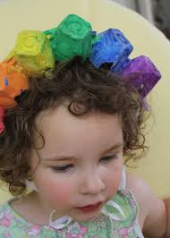 Having Fun at Home: Rainbow Hats from Egg Cartons