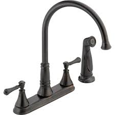 Build.com has been visited by 100k+ users in the past month Delta Cassidy 2 Handle Standard Kitchen Faucet With Side Sprayer In Venetian Bronze 2497lf Rb The Home Depot