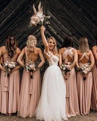 Blush Multi Wear Bridesmaid Dresses In 2020 Wedding Bridesmaid Dresses Aline Wedding Dress Bridesmaid