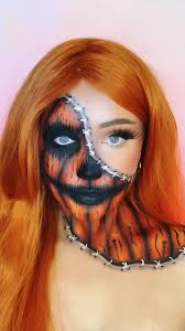 Scary Stitched Pumpkin Face