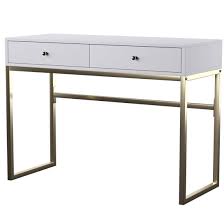 I am building a floating desk in my study. Home Office Secretary Desk Coleen White Brass 92312 Acme Contemporary Coleen 92312