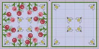 Biscornu Flowers Bees Free Cross Stitch Patterns Crochet