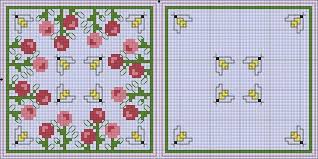 Biscornu Flowers Bees Free Cross Stitch Patterns Crochet