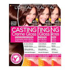 Tonalizando o cabelo em casa com casting creme gloss l'oréal chocolate glacê n°415. Kit L Oreal Paris Coloracao Casting Creme Gloss 415 Chocolate Glace Epoca Cosmeticos