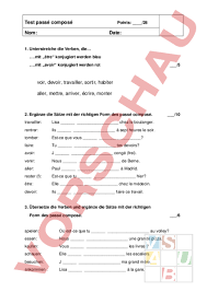 J'ai travaillé tu as travaillé il a travaillé nous avons travaillé vous avez travaillé ils ont travaillé. Arbeitsblatt Passe Compose Test Franzosisch Grammatik