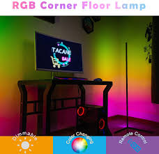 Modern rgb remote led floor lamp corner floor lights colorful bedroom atmosphere lighting club home indoor decor corner lamp. Buy Tacahe Corner Floor Lamp Rgb Color Changing Mood Lighting Dimmable Led Modern Floor Lamp With Remote 56 Metal Standing Lamp For Living Room Bedroom 20w Black Online In Taiwan B08lg7vmdn