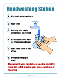 printable handwashing station sign sign