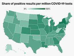 Map Of Us States Coronavirus Case Totals Cases Per Capita And Tests