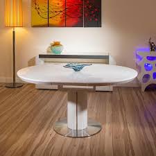 Modern Dining Table White Gloss Round Oval Extending 1200 1600mm New Extendable Dining Table Modern White Dining Table Modern Round Extendable Dining Table