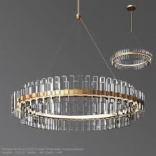 A classic chandelier with crystals can look just industrial chandeliers combine a modern look with an industrial design. 3d Phoebe 48 Round Led Crystal Chandelier Antique Brass