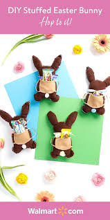 How To Make An Adorable Stuffed Chocolate Bunny Easter Candy Holder Walmart Com Easter Crafts Hoppy Easter Easy Easter Crafts