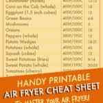 Air Fryer Cooking Times Cheat Sheet Recipes From A Pantry