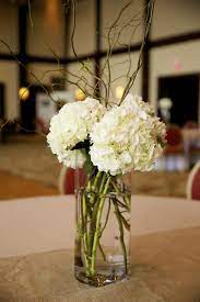 Hydrangeas Curly Willow Simple Wedding Centerpieces Flower Centerpieces Wedding Simple Wedding Centerpieces Unique Wedding Flowers