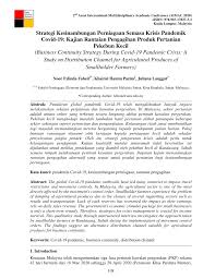 Universiti malayafakulti perniagaan & perakaunan cbeb 1110 : Pdf Strategi Kesinambungan Perniagaan Semasa Krisis Pandemik Covid 19 Kajian Rantaian Pengagihan Produk Pertanian Pekebun Kecil Business Continuity Strategy During Covid 19 Pandemic Crisis A Study On Distribution Channel For Agricultural Produces