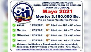 Jueves, 17 de junio de 2021 · 18:55. Conoce El Cronograma De Pago Del Bono Guerra Economica De Mayo Para Pensionados