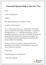 My parents are applying for family visitor visas from india. Sponsorship Letter For Visa Template Format Sample Example