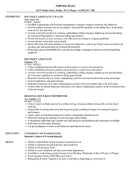 Boutique Resume Samples Velvet Jobs