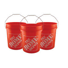 So each 5 gallon bucket = about 2/3 of a cubic foot. The Home Depot 5 Gal Homer Bucket 3 Pack 05glhd2 The Home Depot