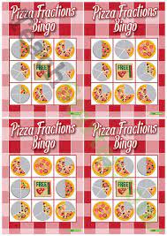 pizza fraction bingo 1 2 1 3 1 4 1 5 teaching resource teach starter fraction bingo pizza fractions fractions