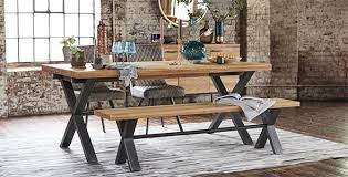 Industrial dining table bench set. The Industrial Furniture Collection Urban Living And Dining Furniture Village