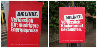 Linke fordern geduld des betrachters. Wahlplakate Der Linken Deutsche Parteien