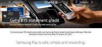 So, you enjoy all the convenience you need, on your samsung galaxy smartphone. Chase Marriott Get 15 By Using Samsung Pay Us Credit Card Guide