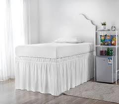 Bed skirt white wrap around elastic bed shirts without bed surface bed skirts twin/full/queen/king 40cm height home hotel use#/. Wrap Around Bed Skirt Twin Xl Bed Skirt Dorm Length Bed Skirt Ruffle Bedding For Dorm Rooms