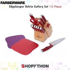 We have evaluated 155103 reviews from top experts. Farberware 15 Piece Edgekeeper Delrin Red Cutlery Knife Set Stainless Steel Knives Wood Block Built In Sharpener Cutting Shopee Malaysia