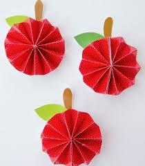 Apfel Basteln Falten Faecher Karton Ernte Thema Basteln Herbst Apfel Basteln Basteln