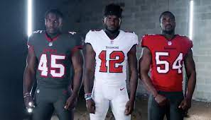 Tom brady has not been given his jersey number by the tampa bay buccaneers officially, but its being marketed online with his iconic no. Buccaneers Unveil Brand New Uniforms What Tom Brady Will Wear