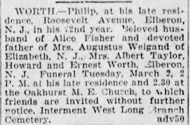 Obituary for Philip WORTH